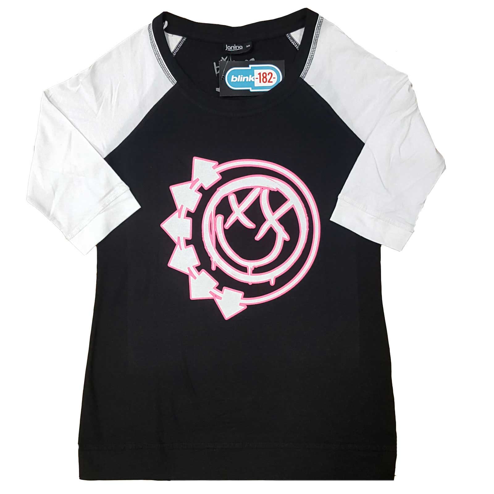 Blink-182 Ladies Raglan T-Shirt: Six Arrow Smiley