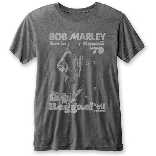 Bob Marley Unisex T-Shirt: Hawaii (Burnout)
