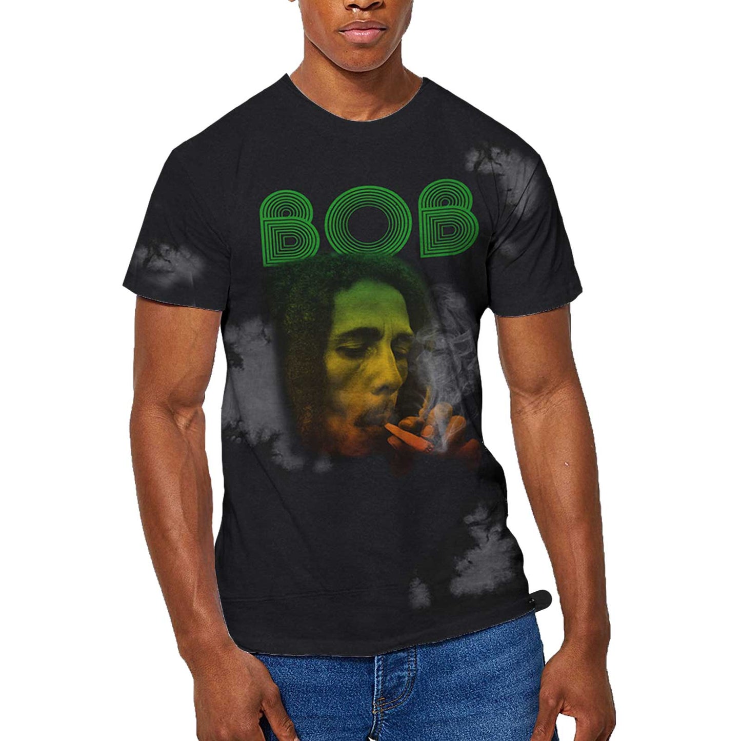 Bob Marley Unisex T-Shirt: Smoke Gradient (Wash Collection)