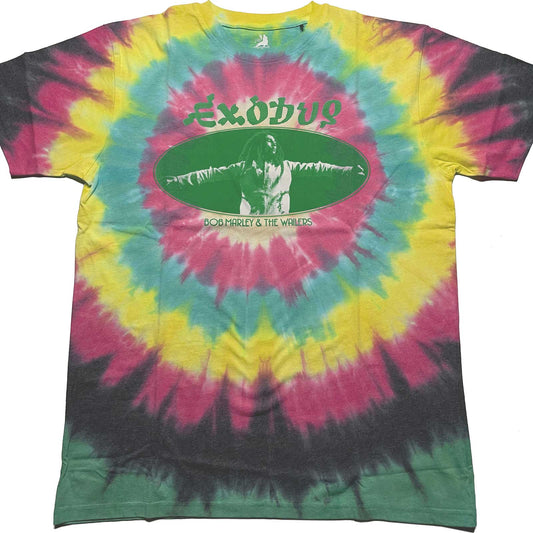 Bob Marley Unisex T-Shirt: Exodus Oval (Dye-Wash)