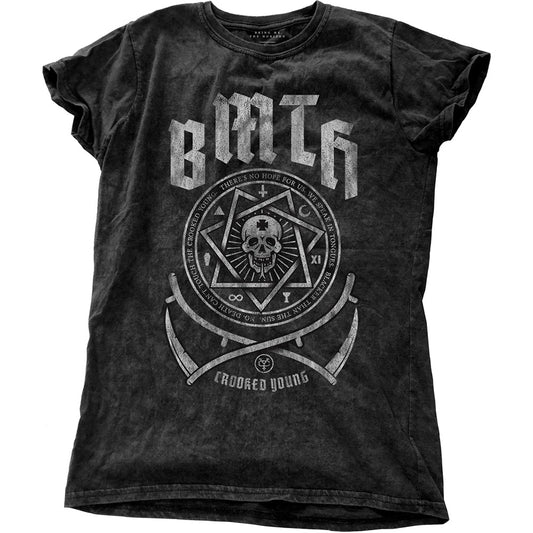 Bring Me The Horizon Ladies T-Shirt: Crooked (Wash Collection) (Large)