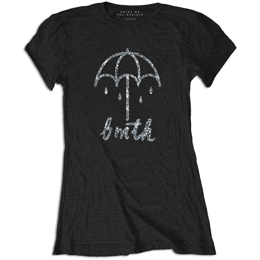 Bring Me The Horizon Ladies T-Shirt: Umbrella (Embellished)