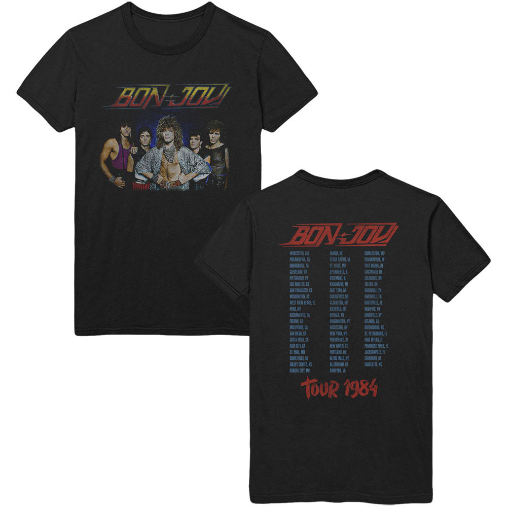 Bon Jovi Unisex T-Shirt: Tour '84 (Back Print)