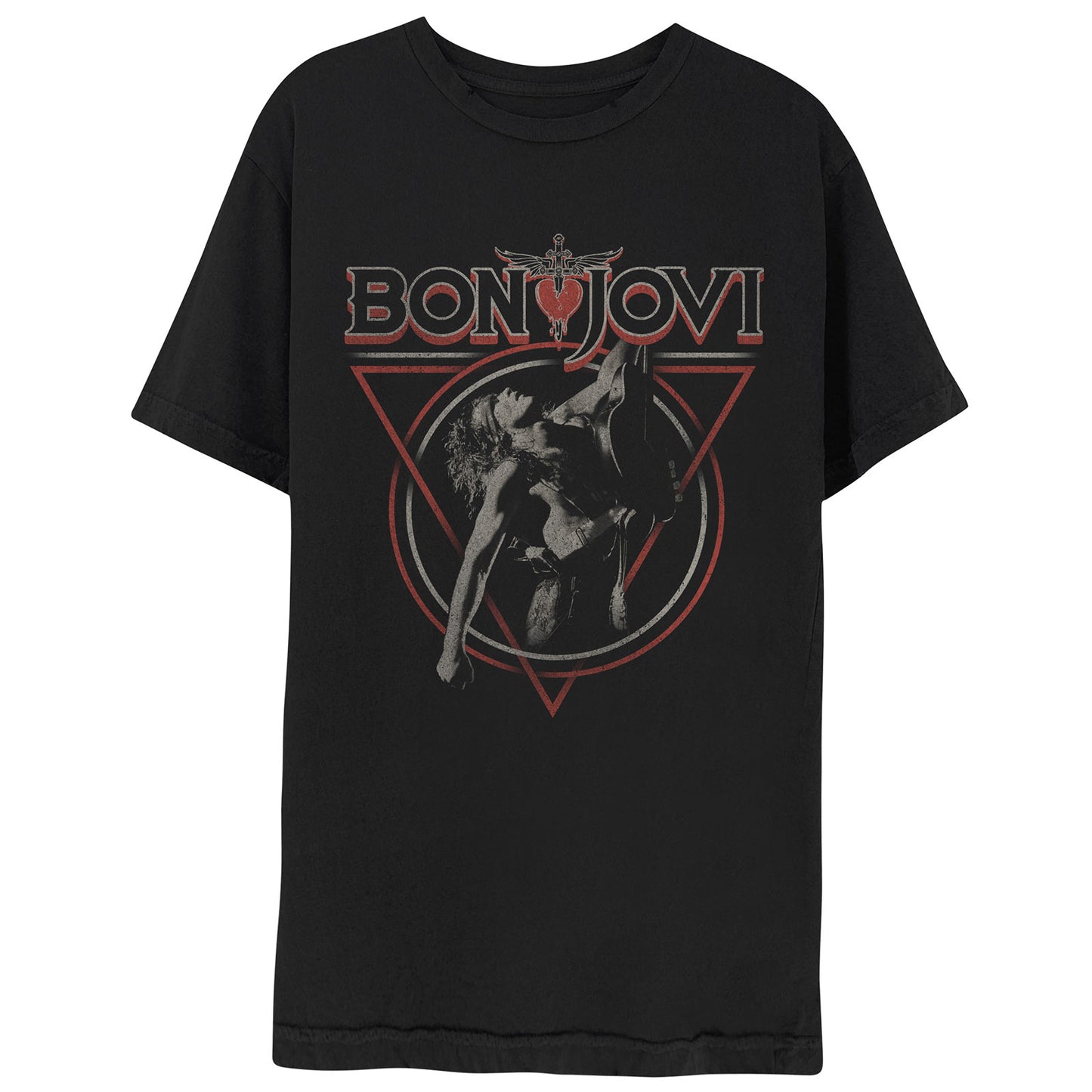 Bon Jovi Unisex T-Shirt: Triangle Overlap