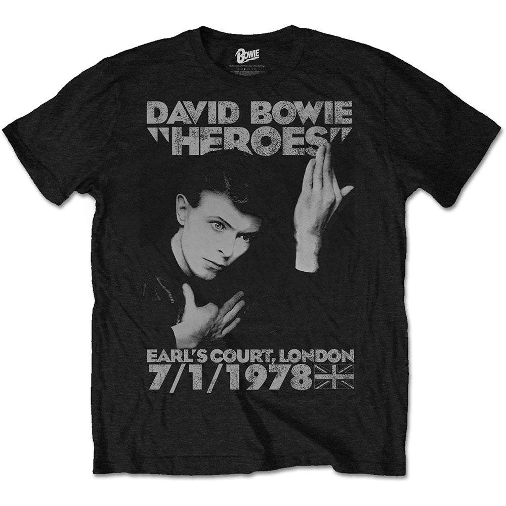 David Bowie Unisex T-Shirt: Heroes Earls Court
