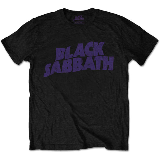 Black Sabbath Unisex T-Shirt: Wavy Logo Vintage (Plus Sizes)
