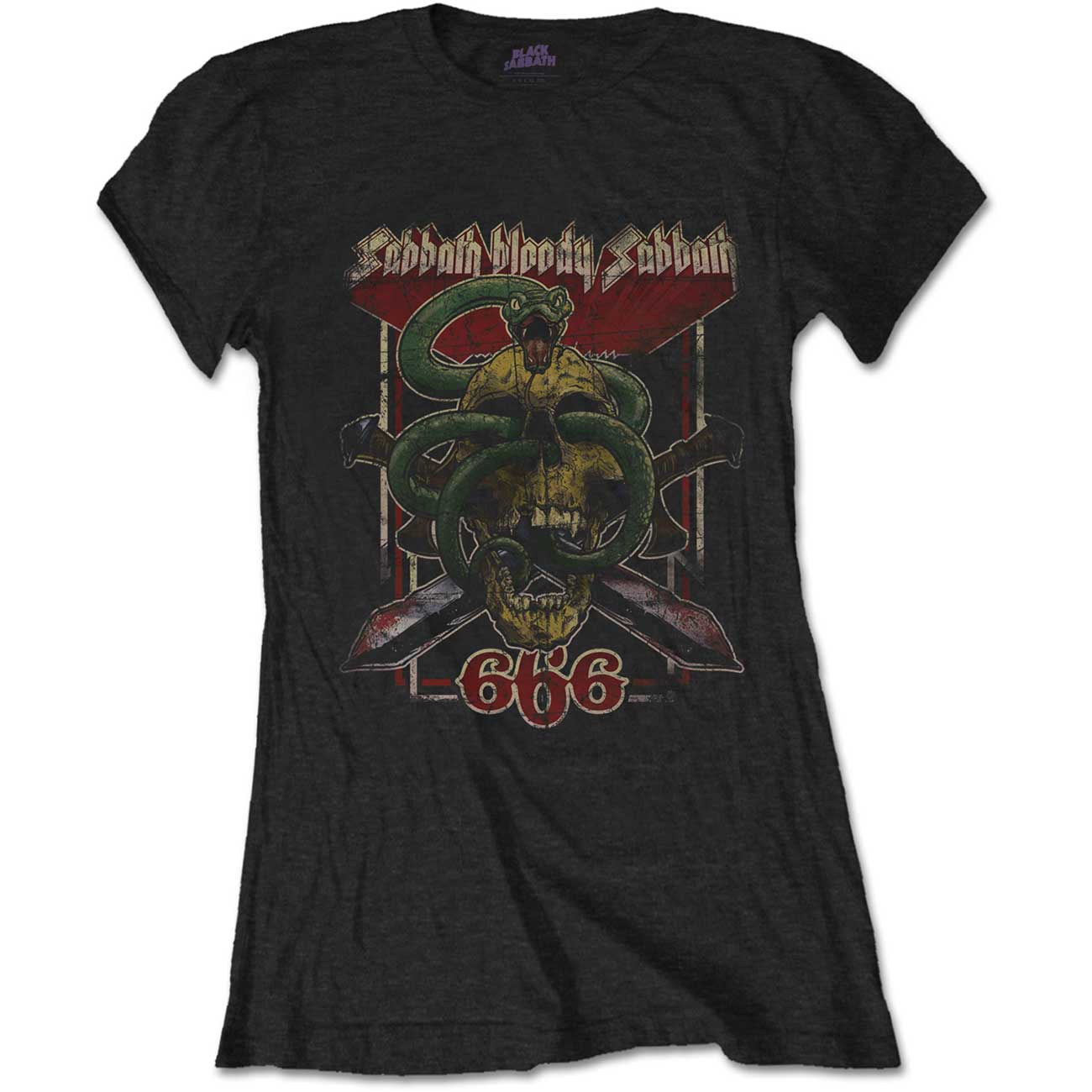 Black Sabbath Ladies T-Shirt: Bloody Sabbath 666