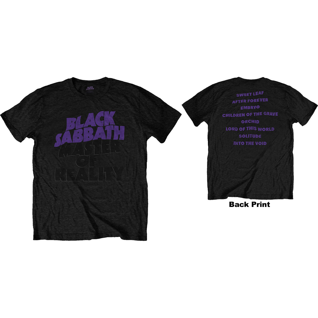 Black Sabbath Unisex T-Shirt: Masters of Reality Album (Back Print)