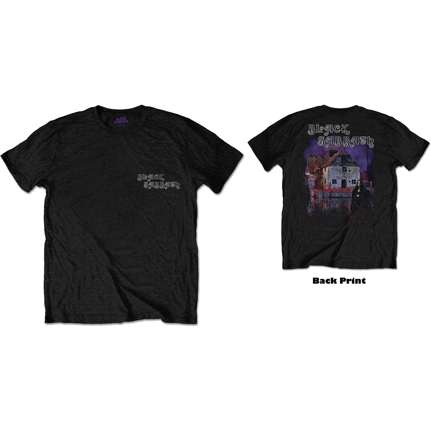 Black Sabbath Unisex T-Shirt: Debut Album (Back Print)