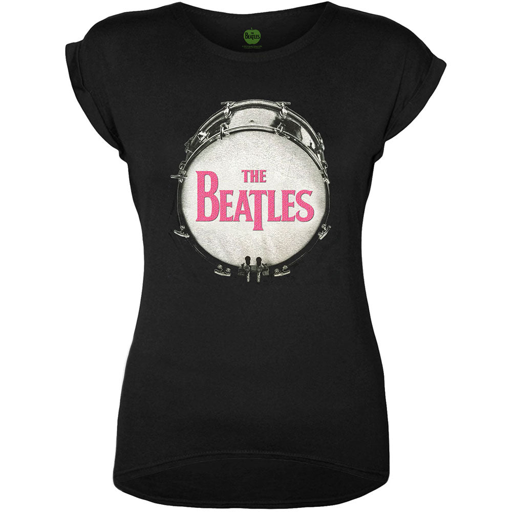 The Beatles Ladies T-Shirt: Drum (Glitter Print)