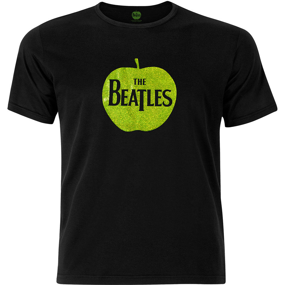 The Beatles Unisex T-Shirt: Apple Logo (Sparkle Gel)