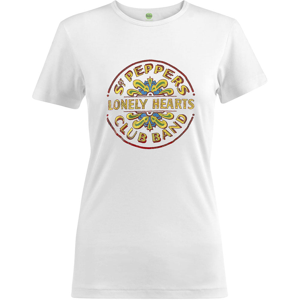 The Beatles Ladies T-Shirt: Sgt Pepper Drum Colour (Foiled)