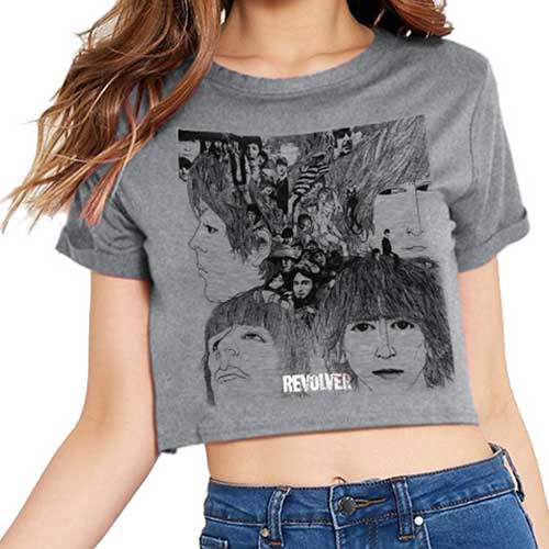 The Beatles Ladies T-Shirt: Revolver (Cropped/Foiled)