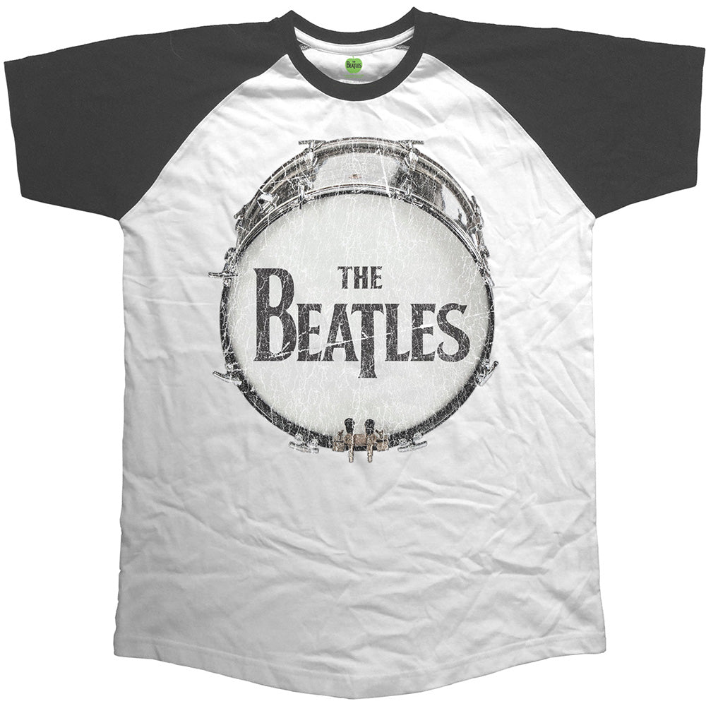 The Beatles Unisex Raglan T-Shirt: Original Vintage Drum