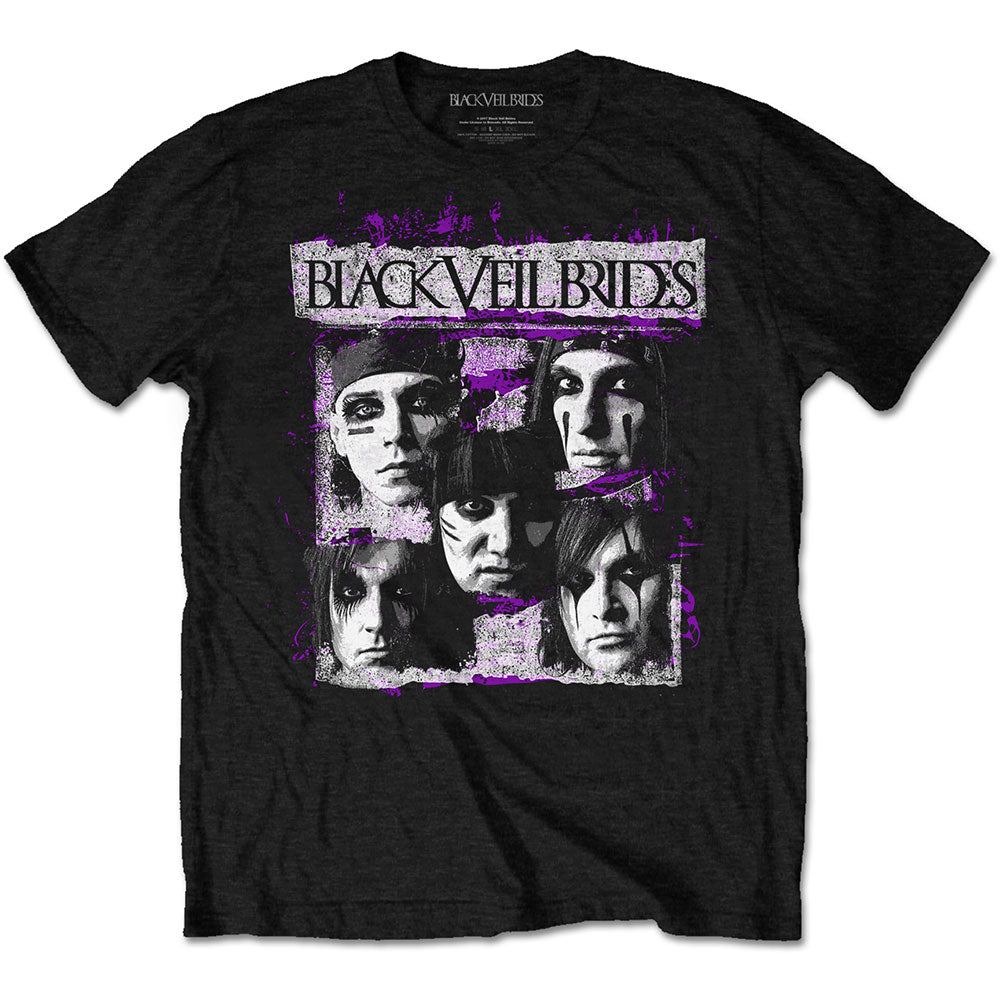 Black Veil Brides Unisex T-Shirt: Grunge Faces