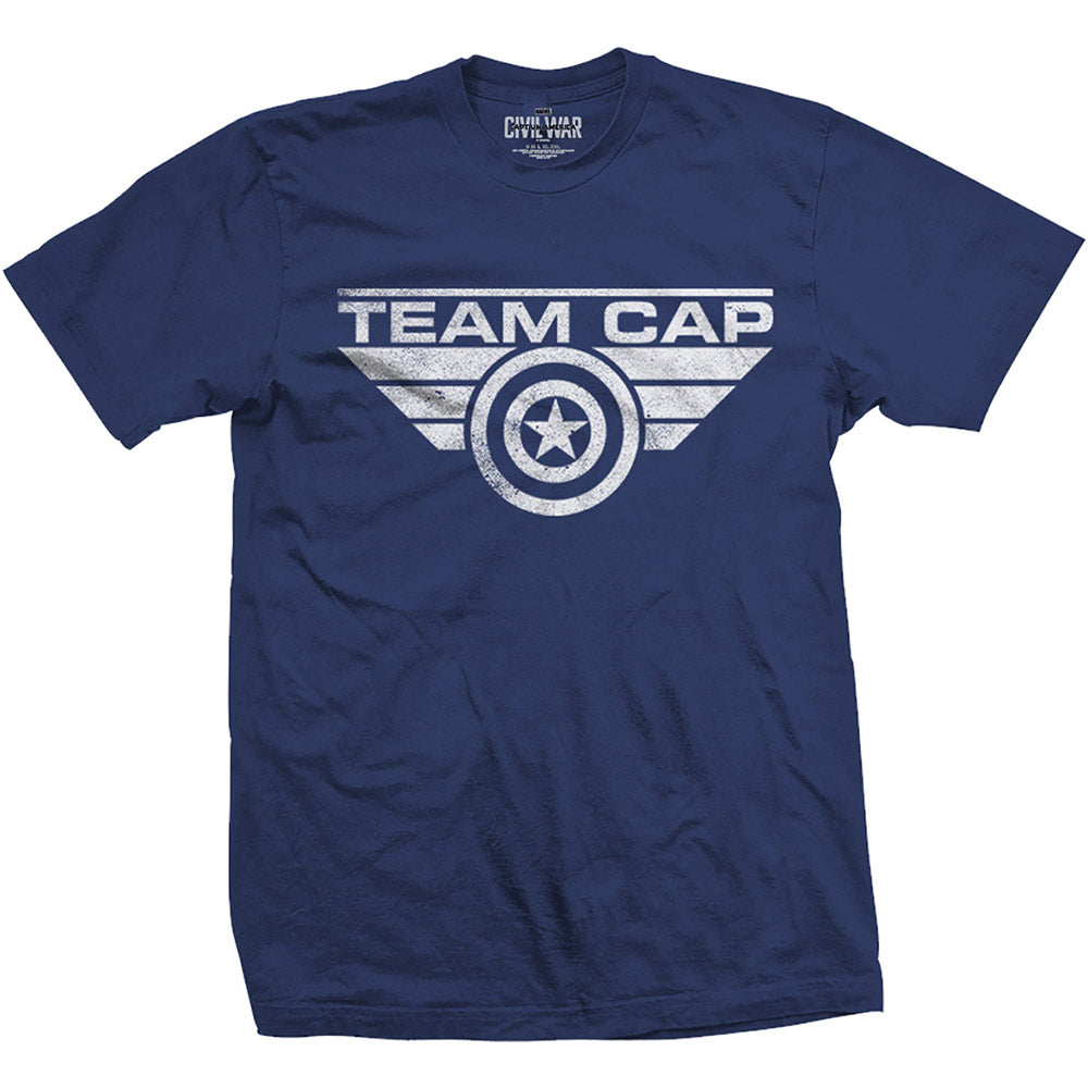 Marvel Comics Unisex T-Shirt: Captain America Team Cap Logo (XX-Large)