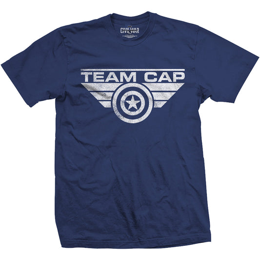 Marvel Comics Unisex T-Shirt: Captain America Team Cap Logo