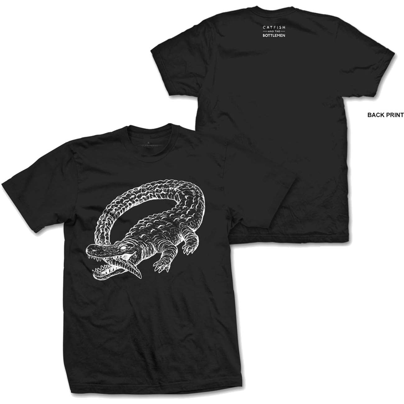 Catfish & The Bottlemen Unisex T-Shirt: Alligator (Back Print) (Small)