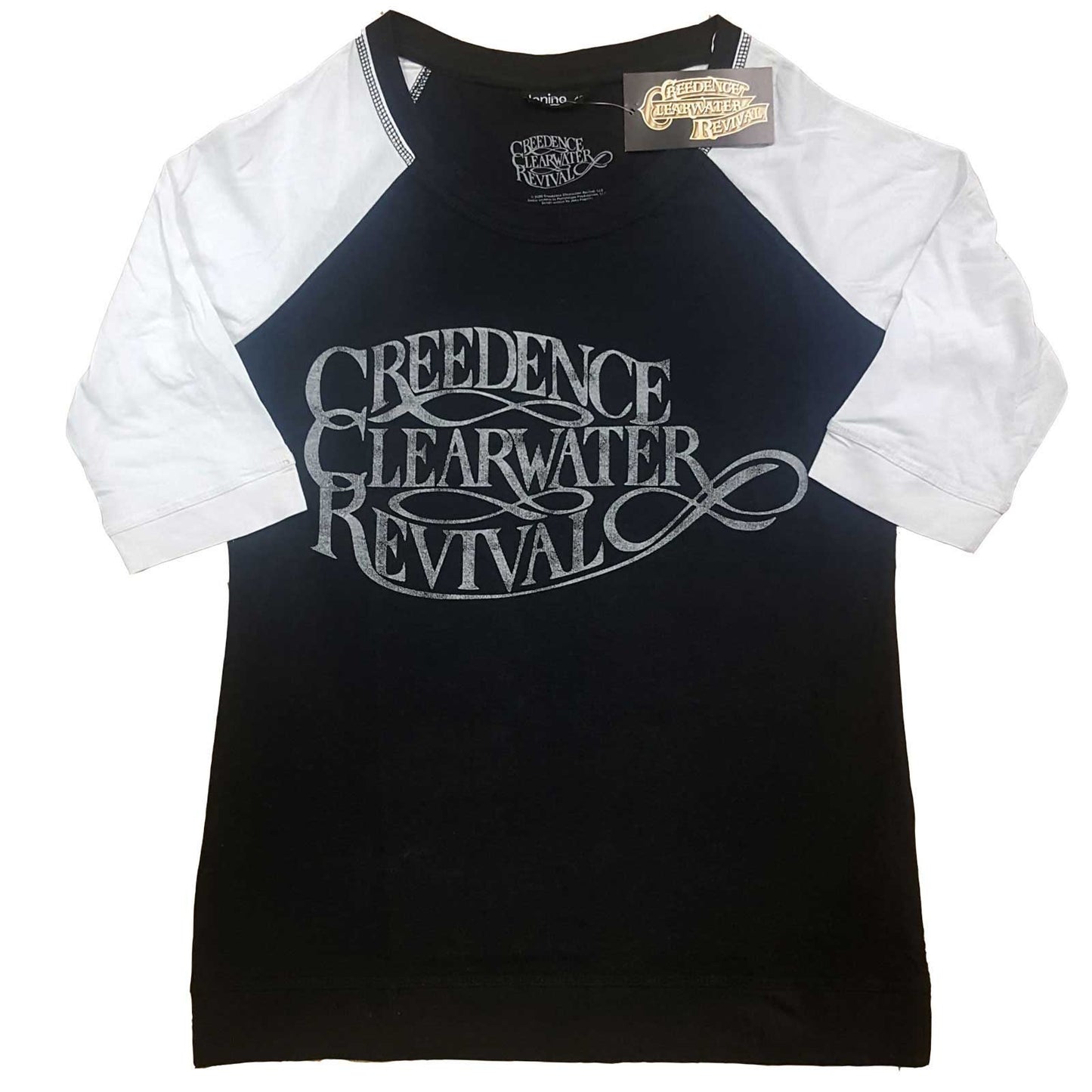 Creedence Clearwater Revival Ladies Raglan T-Shirt: Vintage Logo