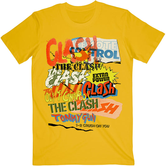 The Clash Unisex T-Shirt: Singles Collage Text