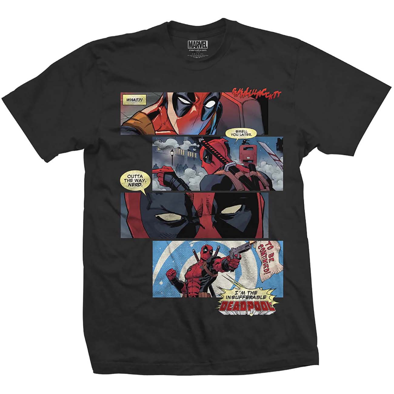 Marvel Comics Unisex T-Shirt: Deadpool Strips