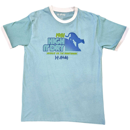 Def Leppard Unisex Ringer T-Shirt: High N' Dry  