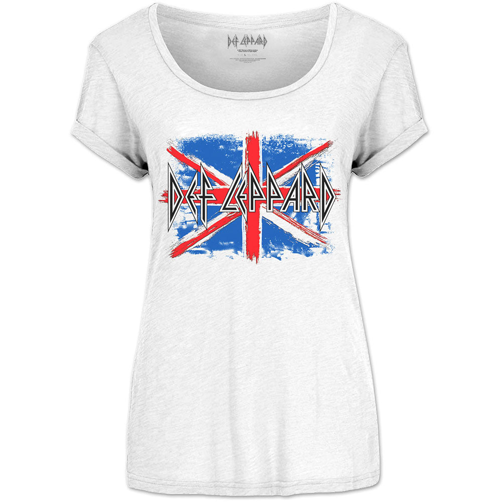 Def Leppard Ladies T-Shirt: Union Jack