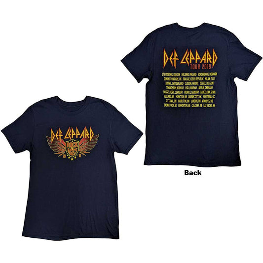 Def Leppard Unisex T-Shirt: Rock Of Ages Tour 2019 (Back Print & Ex-Tour)