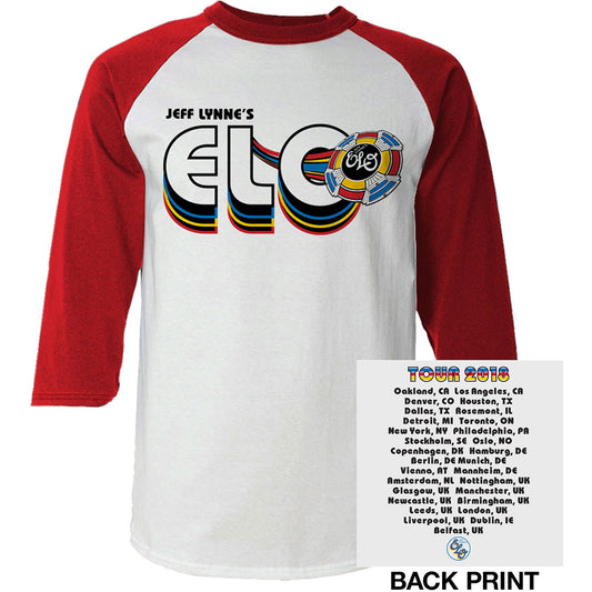 ELO Unisex Raglan T-Shirt: 2018 Tour Logo (Back Print) (Ex-Tour)