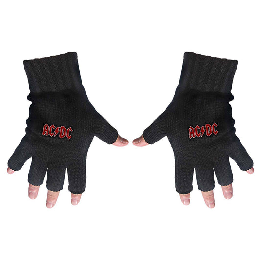 AC/DC Unisex Fingerless Gloves: Classic Red Logo