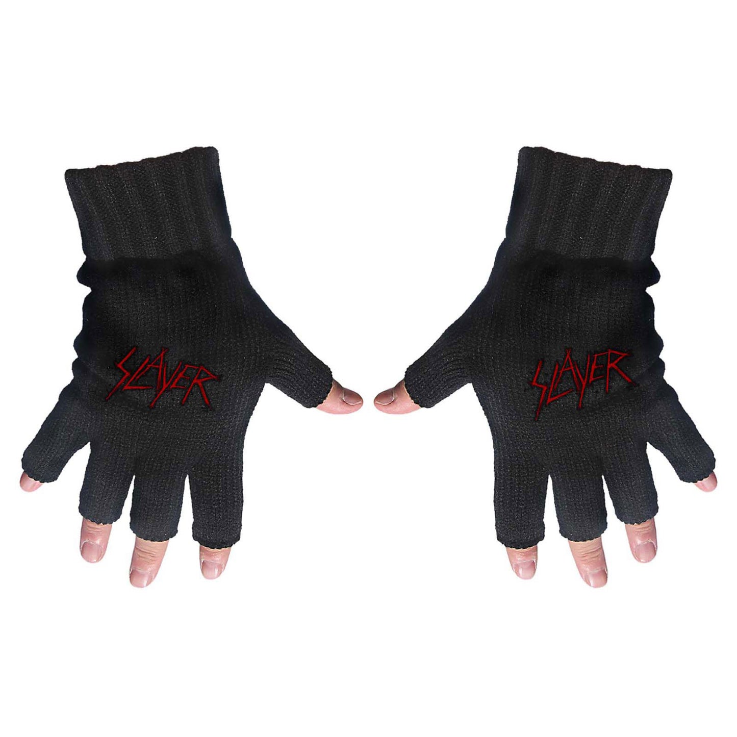 Slayer Unisex Fingerless Gloves: Scratched Logo