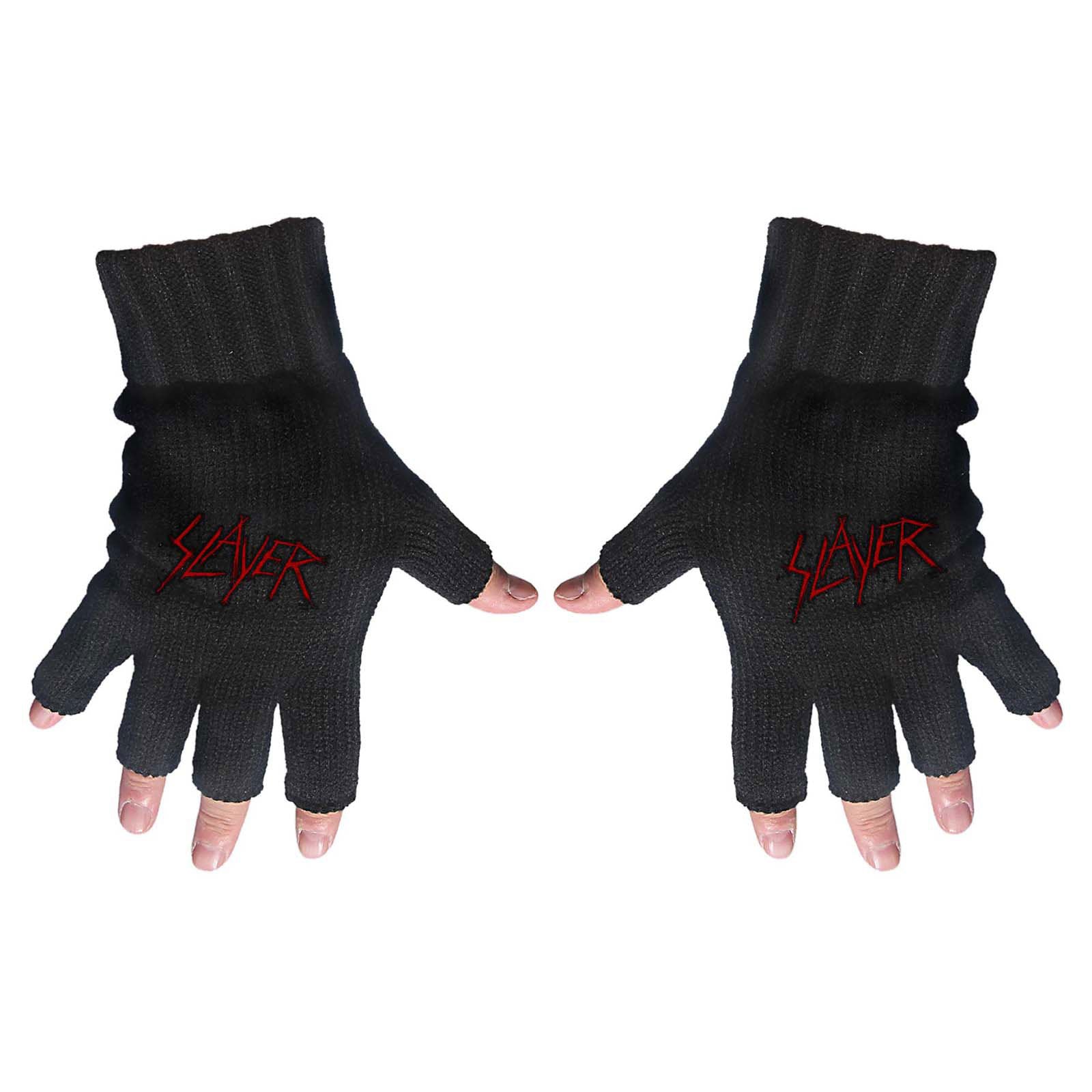 Slayer Unisex Fingerless Gloves: Scratched Logo