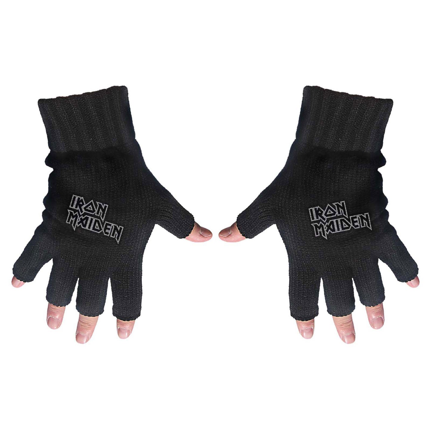 Iron Maiden Unisex Fingerless Gloves: Logo