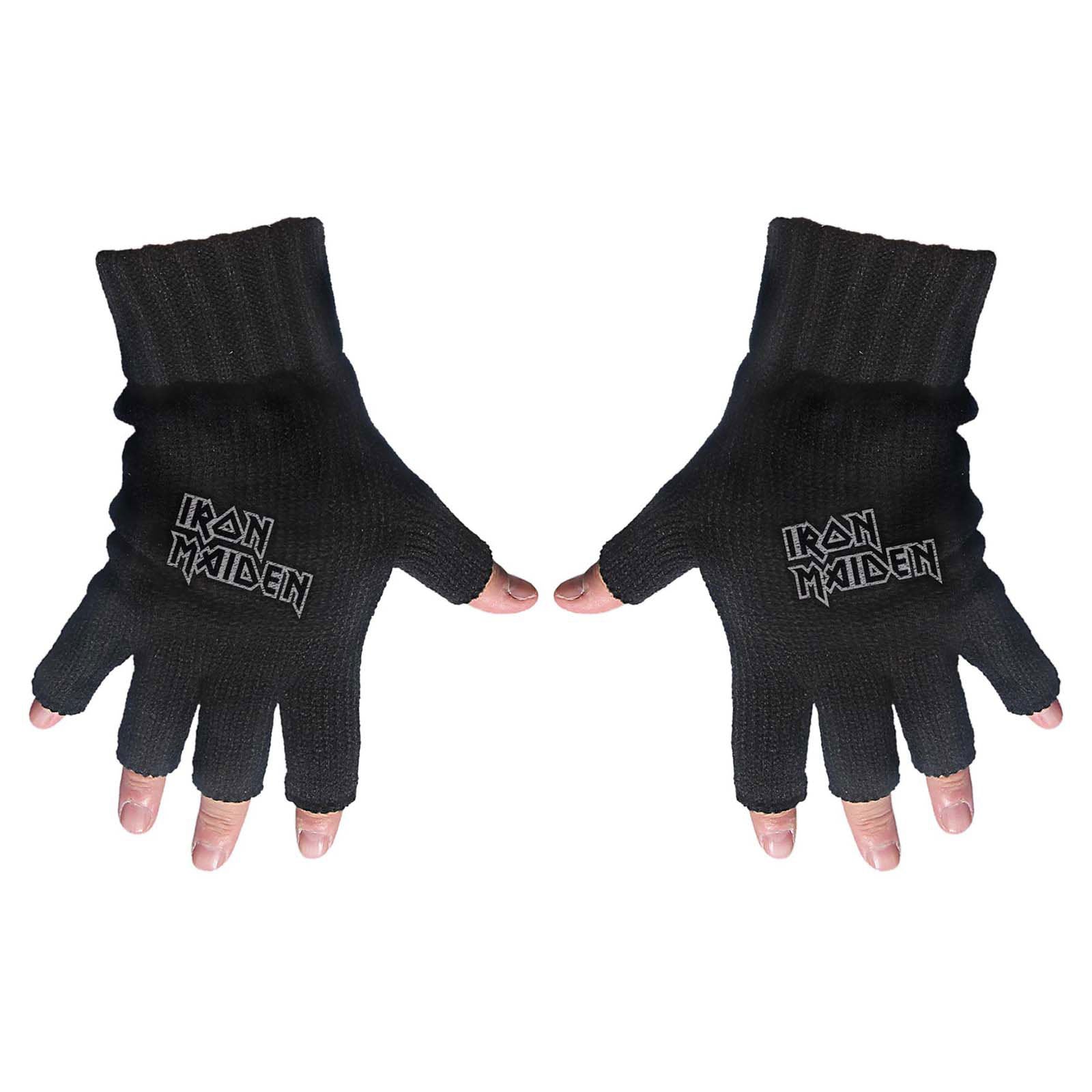 Iron Maiden Unisex Fingerless Gloves: Logo