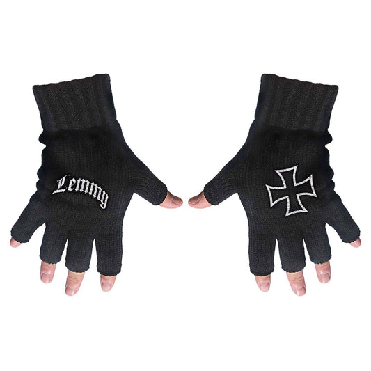 Lemmy Unisex Fingerless Gloves: Logo & Iron Cross
