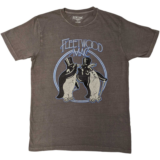Fleetwood Mac Unisex T-Shirt: Penguins Grey pigment wash