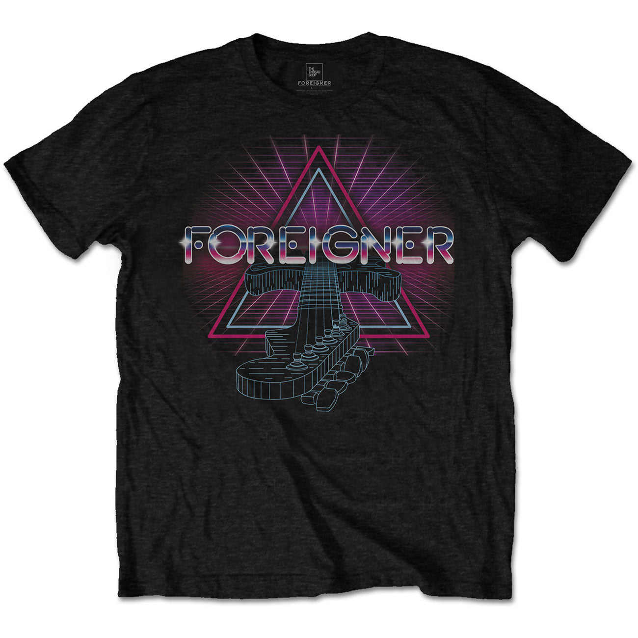 Foreigner Unisex T-Shirt: Neon Guitar