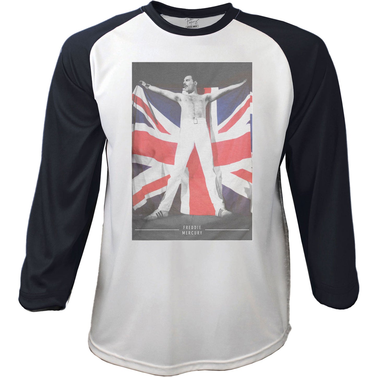 Freddie Mercury Unisex Raglan T-Shirt: Flag