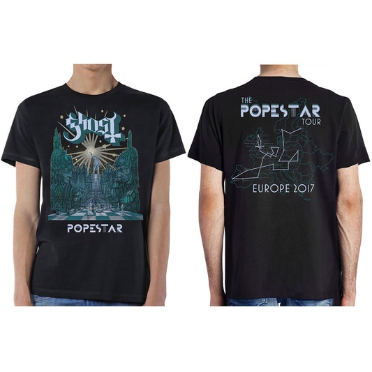 Ghost Unisex T-Shirt: Lightbringer Popestar Tour Europe 2017