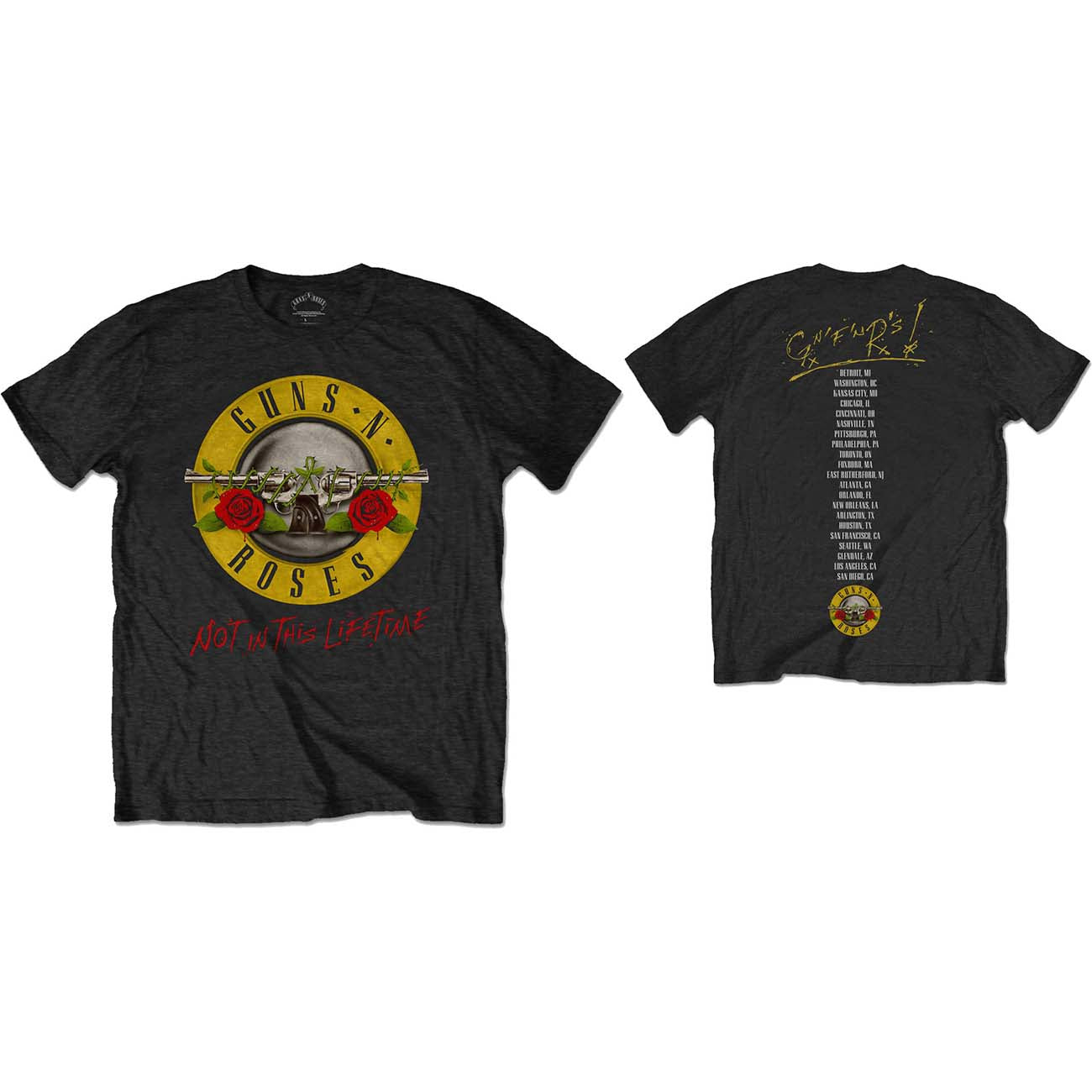 Guns N' Roses Unisex T-Shirt: Not in this Lifetime Tour (Back Print)