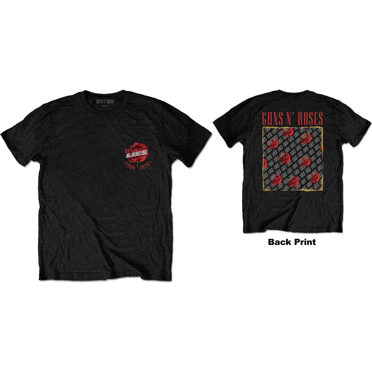 Guns N' Roses Unisex T-Shirt: Lies Repeat/30 Years (Back Print)