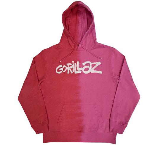 Gorillaz Unisex Pullover Hoodie: Two-Tone Brush Logo (Wash Collection)