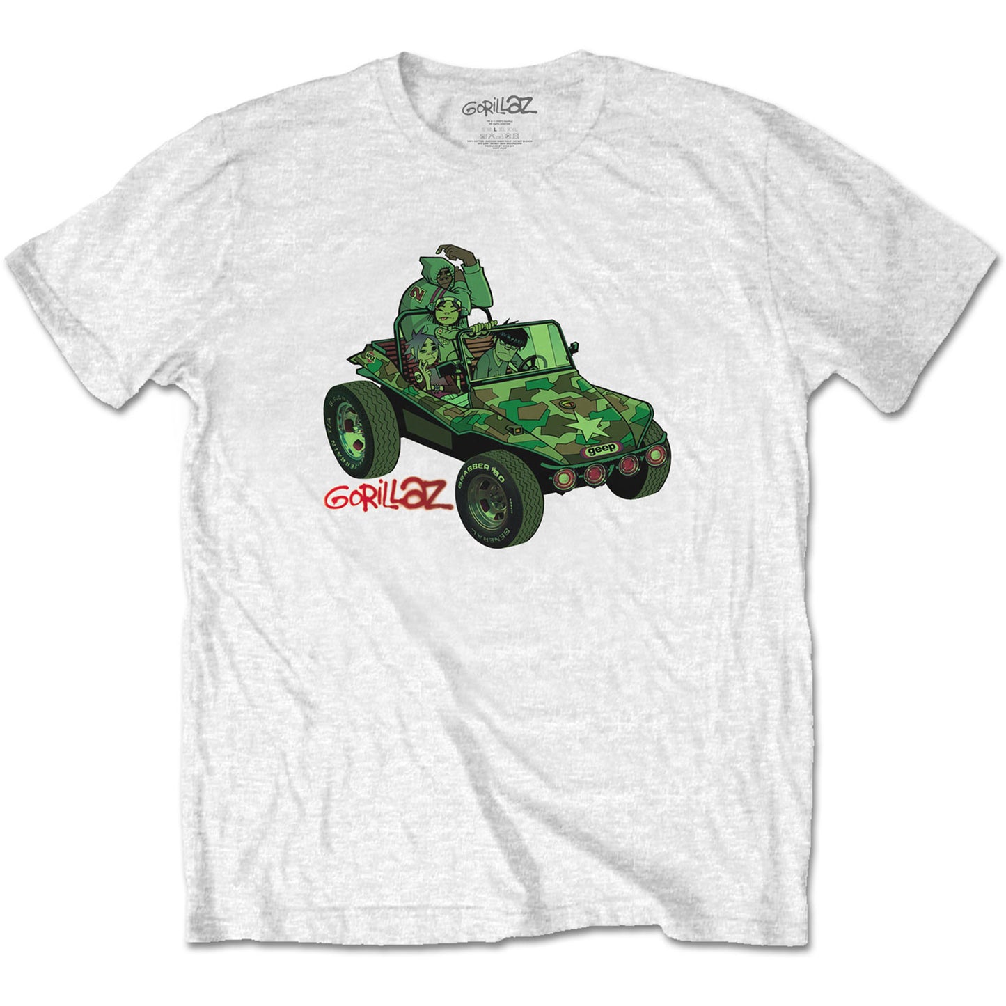 Gorillaz Unisex T-Shirt: Green Jeep
