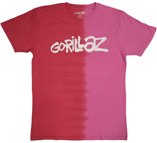 Gorillaz Unisex T-Shirt: Two-Tone Brush Logo (Wash Collection)