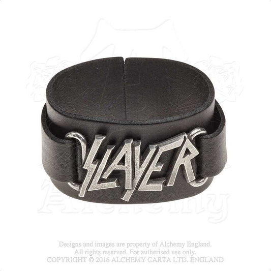 Slayer Leather Wrist Strap: Logo