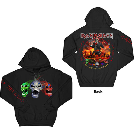 Iron Maiden Unisex Pullover Hoodie: LOTB Live Album (Back & Sleeve Print)