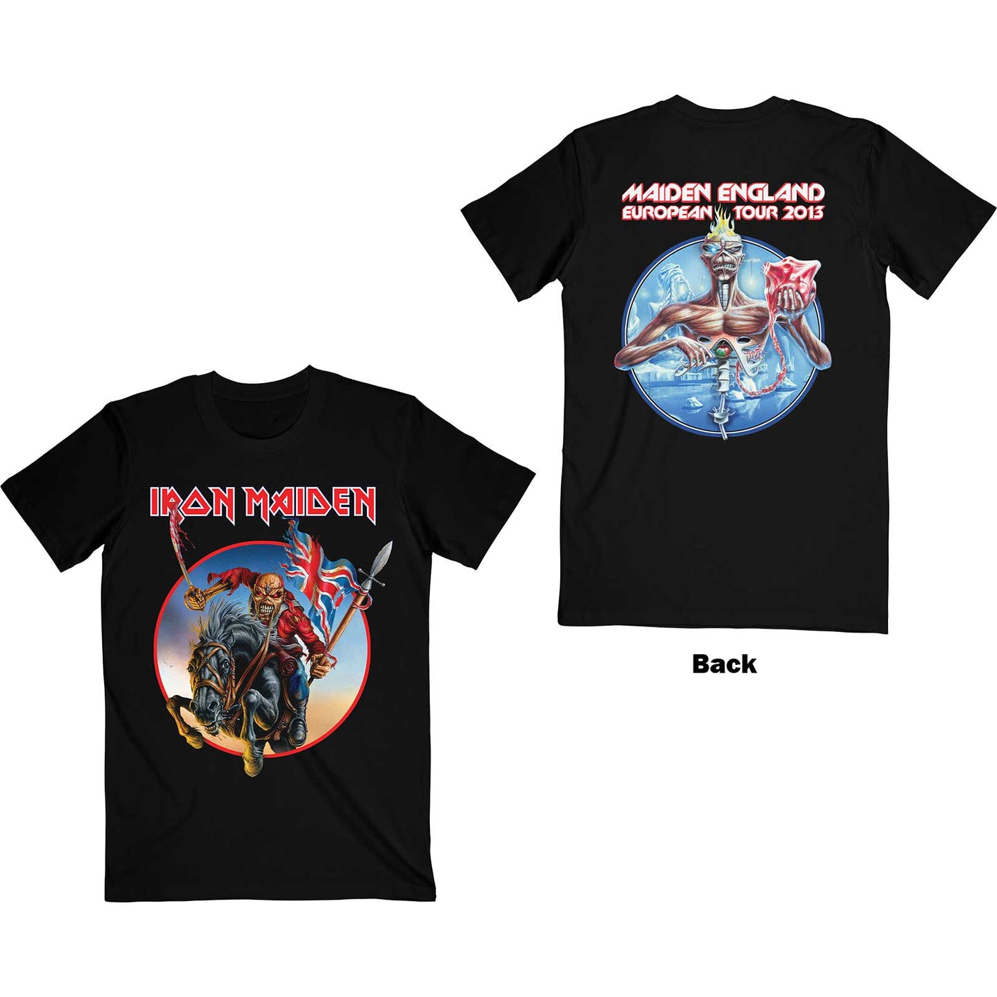 Iron Maiden Unisex T-Shirt: Euro Tour (Back Print)
