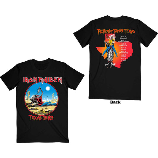 Iron Maiden Unisex T-Shirt: The Beast Tames Texas (Back Print)