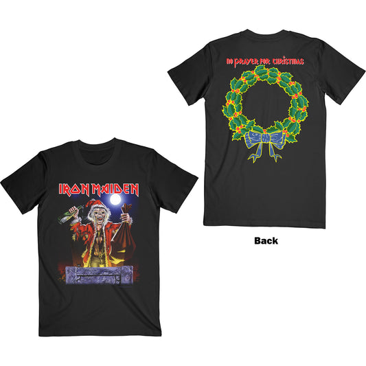 Iron Maiden Unisex T-Shirt: No Prayer For Christmas (Back Print)
