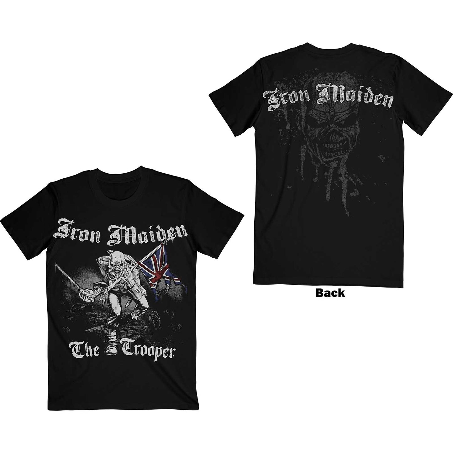 Iron Maiden Unisex T-Shirt: Sketched Trooper (Back Print)